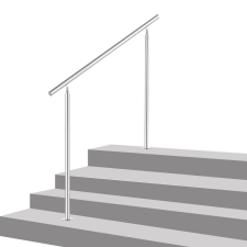 ECCD Lépcsőkorlát rozsdamentes 180 cm hosszú kapaszkodó 42 mm átmérővel saválló inox anyagból, keresztrúd nélkül építőanyag