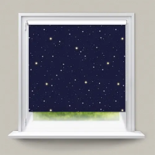 ECD 120x150cm hőszigetelő roló, fúrás nélkül, kék, csillag mintával lakástextília