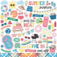 Echo Park Matrica 12" (30 cm) - Cardstock Stickers - Sun Kissed (1 ív) matrica