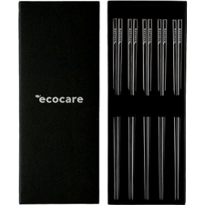 Ecocare Fém Sushi pálcika dobozban Fekete 10 db tányér és evőeszköz