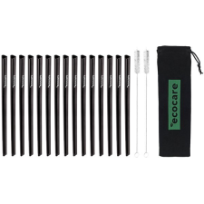 Ecocare Környezetbarát fém szívószál - szív fekete 15 db konyhai eszköz