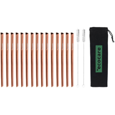 Ecocare Környezetbarát fém szívószál - szív rózsaszín 15 db konyhai eszköz