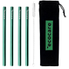 Ecocare Maxi Környezetbarát fém szívószál, zöld, 21,5×1,2 cm, 4 db