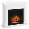 Ecoflame BARCELONA elektromos kandalló, Ecoflame EC-FEC-23 elektromos tűztérrel, fehér színű, sarok, 110 x 85 x 95 cm, 3D láng, 3 színtémával, infravörös fűtéssel és hanggal, távirányítóval, szabadon álló / falra szerelhető, 1500 W