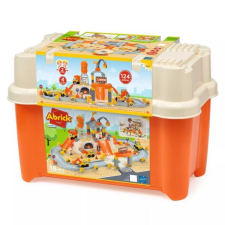 Ecoiffier Abrick: Óriás autópálya építőszett tárolóval - narancssárga barkácsolás, építés