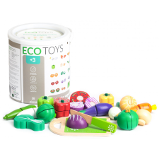 EcoToys Fából készült zöldségek vágáshoz 20db Ecotoys konyhakészlet