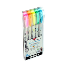 Ecsetfilc kétvégű ZEBRA Mildliner Fluorescent 5db-os szett filctoll, marker