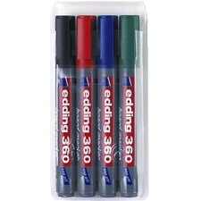 EDDING 360 fehér táblákhoz és flipchartokhoz, 4 színből álló készlet filctoll, marker