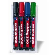 EDDING Alkoholos marker készlet, 1,5-3 mm, kúpos, EDDING &quot;300&quot;, 4 különböző szín filctoll, marker