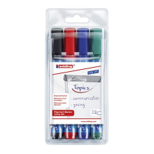 EDDING Flipchart marker készlet, 1,5-3 mm, kúpos, edding &quot;380&quot;, 4 különböző szín 4-380-4 filctoll, marker