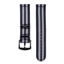 Edelwolle prémium kétrészes Nato óraszíj, fekete/szürke, 20mm óraszíj