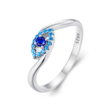 EdenBoutique Blue Crystal Eye ezüst gyűrű gyűrű