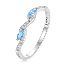 EdenBoutique Blue Studded Curve ezüst gyűrű 7 gyűrű