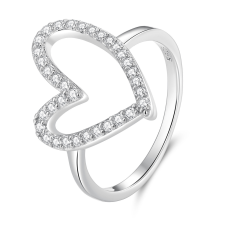 EdenBoutique Ezüst fényes szív ezüst gyűrű 8 gyűrű