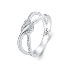 EdenBoutique Ezüst szív csomópont gyűrű 8 gyűrű