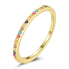 EdenBoutique Golden Rainbow Circle 7 ezüst gyűrű gyűrű