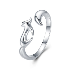 EdenBoutique Játék Fox ezüst állítható gyűrű gyűrű