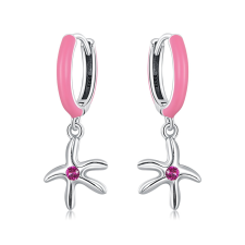 EdenBoutique Pink Starfish ezüst fülbevaló fülbevaló