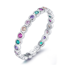 EdenBoutique Rainbow Dots 5 ezüst gyűrű gyűrű