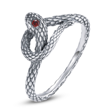 EdenBoutique Red Eye Snake ezüst gyűrű 7 gyűrű