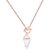 EdenBoutique Rose Gold Moonstone Enchanted Triangle ezüst nyaklánc nyaklánc