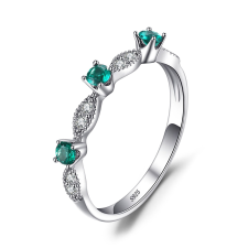 EdenBoutique Trio Green Crystal ezüst gyűrű 6 gyűrű