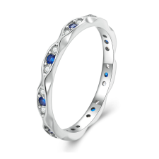 EdenBoutique Vékony kék ezüst gyűrű 8 gyűrű