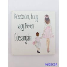  Édesanya köszönöm.. kisfiú mintás tábla 5,8cm - négyzet dekorációs kellék