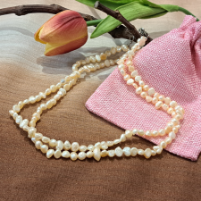  Édesvízi tenyésztett gyöngy nyaklánc ékszer szett