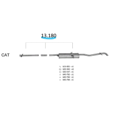 EDEX 13-180 hátsó kipufogó dob kipufogó alkatrész