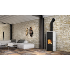 Edilkamin Flamma 14cs vízteres fatüzelésű kályha, zárt rendszerre, fehér, 14kW kályha, kandalló