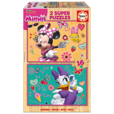 Educa Minnie egér boldog segítői fa puzzle, 2 x 16 darabos puzzle, kirakós
