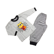 EEVI 2 Részes Pamut Pizsama 86-os méret - Szürke Super Cica 86