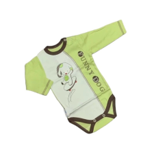 EEVI Hosszú Ujjú Body - Zöld/Barna Kutyás - 86 kombidressz, body