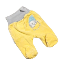 EEVI Plüss bébi nadrág - sárga/Szürke Kutyás 62 babanadrág