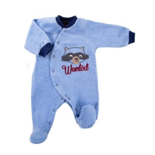 EEVI Plüss hosszú ujjú rugdalozó - Kék / Wanted Mosómaci 74 rugdalózó