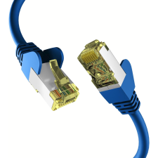 EFB S/FTP CAT6A Patch kábel 7,5m - Kék kábel és adapter