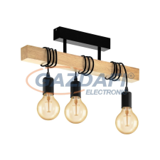 EGLO 32915 mennyezeti E27 3x60W fekete/tölgy Townshend világítás