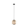EGLO 43231 függeszték E27 1x28W 21cm fekete/fa Bordesley