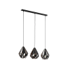 EGLO 49991 függeszték lámpa E27 3x60W fekete/réz Carlton1
