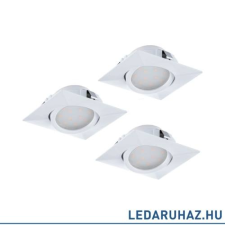 EGLO 95844 PINEDA Fehér beépíthető LED lámpa, 3 darabos csomag, billenthető, 8,4x8,4 cm, 3x6W, 3000K melegfehér, 3x500 lm világítás