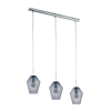 EGLO 96774 Függeszték E27 3x28W króm/átlátszó fekete Murmillo