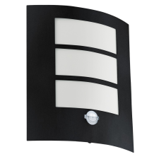 EGLO City fekete-fehér mozgásérzékelős kültéri fali lámpa (EG-99568) E27 1 izzós IP44 kültéri világítás