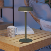EGLO Magyarország Kft. Kültéri napelemes asztali LED lámpa, szabályozható, zöld, 31 cm, érintőkapcsolós, USB aljzattal - Simeri Eglo 75878, 250 lm, 3000-6000 K, állítható színhőmérséklet és fényerősség, 3 W, 5 V, IP44