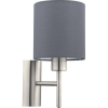 EGLO Pasteri 94926Led Lámpatest Fali E27-es Foglalatú Textil Szürke (94926)