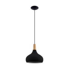 EGLO Sabinar Függeszték 1 x E27 fekete/fa 28 cm világítás