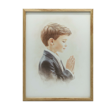 EGY FIÚ ELSŐ ÁLDÁSÁNAK AJÁNDÉKA VÁSZON 30x40 CM KERET NÉLKÜL grafika, keretezett kép