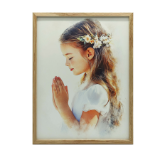  EGY LÁNY ELSŐ ÁLDOZÁSÁNAK AJÁNDÉKA KERETBEN 70x100 CM grafika, keretezett kép