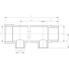 egyéb 1˝ osztó-gyűjtő, 4*3/4˝ EK külső menettel, réz hűtés, fűtés szerelvény