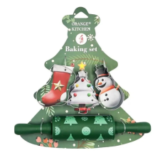 egyéb 4 darabos gyerek cukrász szett kiszúrókkal - Karácsonyi minta – Zöld sütés és főzés